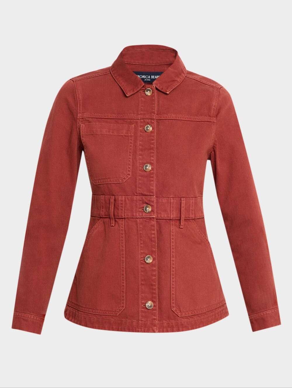 Veronica Beard Jeans Anzu Utility Jacket Women's Small Brick Red Cotton Twill